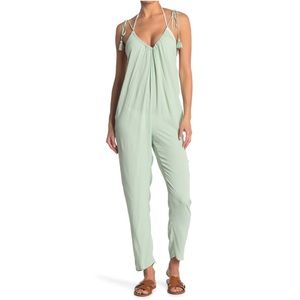WEWOREWHAT Kaia Self-Tie Strap Jumpsuit In Aqua Foam